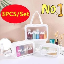 Cosmetic Bags 3PC/Set Portable Travel Wash Bag Transparent Waterproof Makeup Storage Pouch Large Capacity Organiser Beauty Women Case