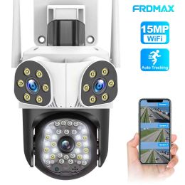 Control 15MP WiFi IP Camera Three Lens 4X Zoom Outdoor Wireless Security Camera Smart Security Protection PTZ CCTV Surveillance Cameras