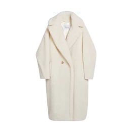 Cappotto di marca Women Coat Designer Coat Maxmaras Giacca da donna Tedgirl White Orsacchiotto Worse Blend Woolen Coat