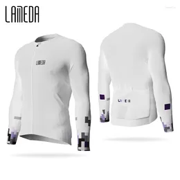 Racing Jackets LAMEDA Cycling Jersey Men Breathable Bike Long Sleeved Quick-dry Reflective Bicycle Biking Clothing With 3 Rear Pockets