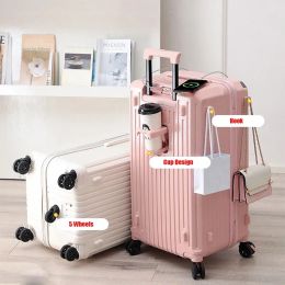 Luggage Unisex Fashion Large Capacity 28 20 Inch Bag Case Travel Student Business Package Luggage Cup Deisgn USB Charge Suitcase Gifts