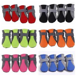 Dog Apparel Super Soft Pet Rain Boots Washable Pavement For Poodle Yorkshire With Reflective Stripe Walking Running Shoes