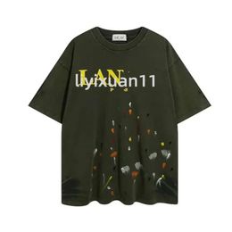 Brand Lavines Shirt Designer High Quality 2023 New Nice Clothing Summer Fashion Lavinss Speckled Letter Print and Casual Short Sleeve La 3994