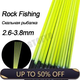 Accessories 2.6mm4.0mm 5 Pieces 50cm Fishing Rod Tip Spare Sections Rock Fishing Rod Full Size Solid Hollow Carbon Rod Accessories Sturdy