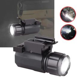 Scopes Mini R5 LED Light Tactical Pistol Gun Rifle Shotgun Flashlight QD Quick Release Rifle Torch Rail Mount 20mm Hunting Light