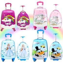 Backpacks Kids Travel Suitcase with Wheels Cartoon Anime Rolling Lage Carry Ons Cabin Trolley Lage Bag Children Car Suitcase Panda