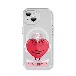 A European and American creative magnetic phone case suitable for iPhone 11-15 ProMax