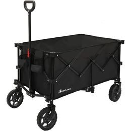 Collapsible Folding Waggon Cart Heavy Duty Garden Portable Hand With AllTerrain Beach Wheels Camping Trolley Carts 240420