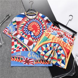 Men's Tracksuits t shirt sets Luxury Designers Embroidered letter fashion sportswear suit men clothes summer running wear T-shirt short-sleeved sports two-piece A49