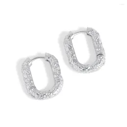 Stud Earrings S925 Silver Ear Personalized Instagram Style Design With Irregular Texture On The Surface Unique Jewelry