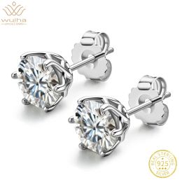 Earrings WUIHA Real 925 Sterling Silver Fancy Cut 2CT Passed Test Diamond Moissanite Wedding Studs Earrings for Women Gift Drop Shipping