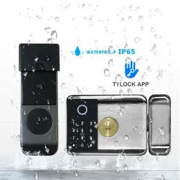 Control TTLOCK doublesided Biometric fingerprint password unlocking outdoor door dedicated smart lock Wiring free waterproof