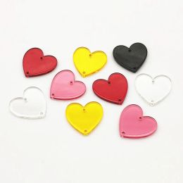 Necklaces New Arrival! 100pcs Clear Acrylic Heart Connectors For Handmade Jewellery Necklace/Earrings DIY Parts,Jewelry Findings&Components