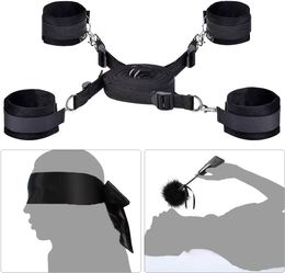 Sex Bondage BDSM Kit Restraints Set Sex Toys with Hand Cuffs Ankle Cuff Bondage Collection- Blindfold Tickler Included