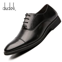 Luxury Business Oxford Leather Shoes Men Breathable Rubber Formal Dress Male Office Wedding Flats Footwear Mocassin Homme 240417