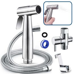 Handheld Toilet Bidet Sprayer Set Kit Stainless Steel Hand Faucet for Bathroom Shower Head Self Cleaning 240415