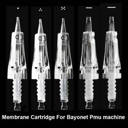 Machines Popular Membrane Tattoo Cartridge Needle Microblading Eyebrow 1RL Round Needles With Rubber For Wireless Permanet Makeup Machine