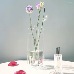 Vases Modern Acrylic Vase Elegant Flower For Home Office Decor Dining Table Centrepiece Desktop Decoration Stylish