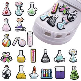 Anime science lab charms wholesale childhood memories funny gift cartoon charms shoe accessories pvc decoration buckle soft rubber clog charms