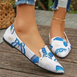 Casual Shoes Print Random Loafers Women Flats Pointed Toe Sandals 2024 Summer Shallow Sport Fashion Cozy Female