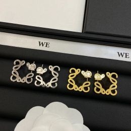 Designer Charm Earrings Women Letter Stud Earings Fashion Geometric Gold Jewellery Luxury Dangle Earing Woman Silver Jewlery Earring