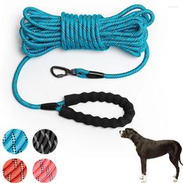Dog Collars 10/15m Long Leash Soft Handle Reflective Training With Lockable Hook Dogs For Medium Large Camping Out