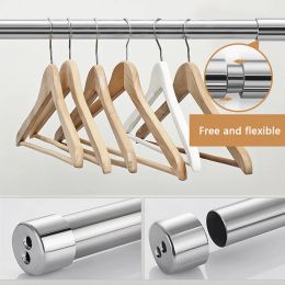 Poles New Adjustable Spring Tension Rod Rail Stainless Steel Retractable Shower Curtains Wardrobe Fixed Hanging Rod For Clothes Towels