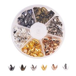 Components 300Pcs Flower Metal Iron Loose Spacer Flat Bead Caps End Cap for DIY Jewellery Making Accessories