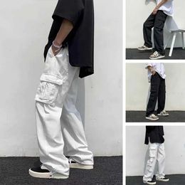 Men's Pants Mens loose fitting oversized clothing Grey casual workwear black jogger cotton casual mens Trousers Y240422MAC3