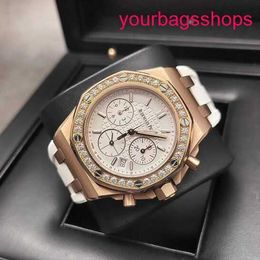 AP Titanium Wrist Watch Epic Royal Oak Offshore 26231OR.ZZ.D010CA.01 Mechanical Diamond Womens Timepiece