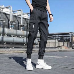 Men's Pants Men Flap Pocket Side Drawstring Waist Cargo Pant Y240422