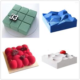 Baking Moulds 1 Piece Volcanic Silicone Mousse Cake Mould Sudoku Cloud Wave Square Mould Pastry Non-stick Moule Dessert