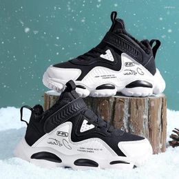 Basketball Shoes Children Boots 2024 Winter Kids Snow Sport For Boys Sneakers All Seasons Fashion Casual Leather Girls