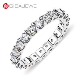 GIGAJEWE GIGAJEWE Moissanite Full Eternity Ring 2 0-2 4ct 3 0mm D VVS1 Round Cut 925 Silver Diamond Test Passed Woman Girl Gift GM2629