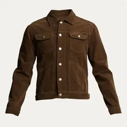 Men's Jackets Pure Cotton Washable Retro Workwear Mature And Stable Casual Loose Lapel Jacket