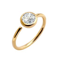 Jewellery 14K Real Solid Gold With 5A Clear Zircon Nose Ring Bendable Body Jewellery KB07