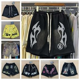 Hellstar Designer mens Short Pants Fashion Clothing Beach shorts Hellstar Retro Water Washing Nylon Shorts Instagrams Trendy Mens Womens Casual Sports Shorts hjj