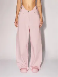 Women's Jeans 2024 Fashion Summer Pink Denim Wide Leg Pants Y2k Clothing Sales Young Bra