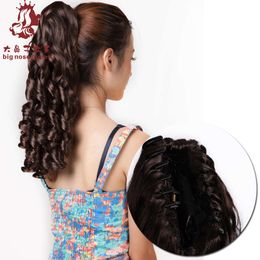 Factory Stock Retro Claw Clip Long Curled Ponytail Cross-border Wholesale European and American Fashionable Women's Curly Hair Ponytail Braid Wigs