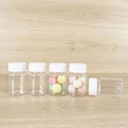 Storage Bottles 12Pcs 50ml Refillable Plastic PET With Screw Cap Clear Empty Seal Solid Powder Sample Vial Reagent Packing