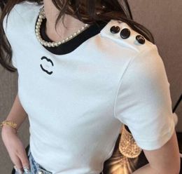 Womens T Shirt Designer For Women Shirts With Letter And Dot Fashion Tshirt With Embroidered Letters Summer Short Sleeved Tops Tee Woman Mainstream Clothes 43566