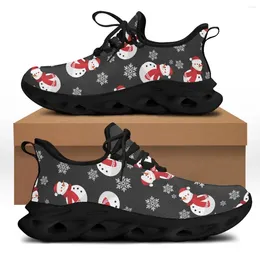 Casual Shoes CYWGIFT Chrismas Snowman Design Women Flats Thick Bottom Sneakers Mesh Ladies Light Spring Summer Sport