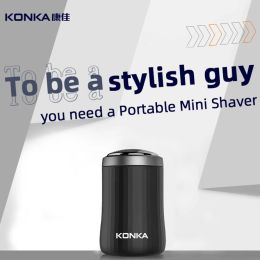 Shavers KONKA Portable mini electric shaver Beard Trimmer Razor Wet and dry use Tape C Charge Shaver For Men Razor