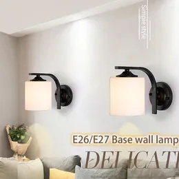 Wall Lamp E27 Head Sconce For Living Room Decoration Bedroom Lighting Retro Iron Art Nordic Switch Indoor Light