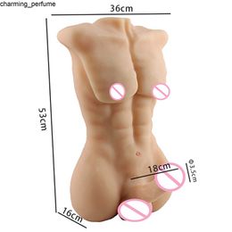 Yushan Female Silicone Muscle Sex Doll Realistic Tpe Male 3d Torso Long Penis Half Body Sex Doll With Big Dildo Sexy Anal Toy