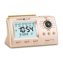 Clothing Muslim Table Clock with Adhan Alarm for All Cities Islamic Azan Time for Prayer with Qiblah Direction Temp and Hijir Calendar