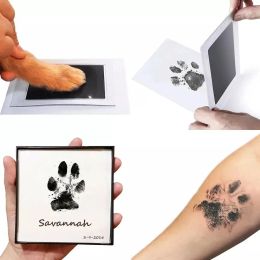 Microchips Pet Handprint And Footprint Kit For Dog & Cat, Dog Paw Print Pad Kit, Clean Touch Ink Pad For Pets