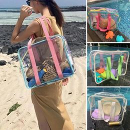 Storage Bags Beach Bag Shoulder Tote Handbag Travel Accessory Waterproof Folding High Capacity See Through Smooth Zipper Multi-purpos