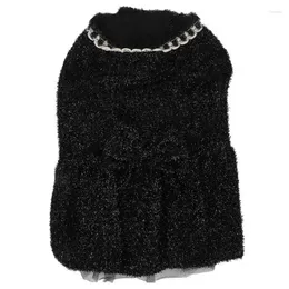 Dog Apparel Dress Fashionable Hook And Loop Closure Soft Small Pet Wearable Black For Pography Cats