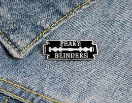 New Peaky Blinders Razor Blade Brooch Black Cartoon Punk Fashion Creative Lapel Gift Wild Pins Enamel9688296